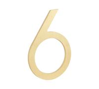 HASWARE Numéros de maison en laiton massif de 7,6 cm, numéros d'adresse modernes avec points adhésifs, sans perçage, autocollants pour maison, mur, boîte aux lettres, appartement (laiton, 6)