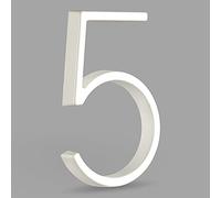 HASWARE Panneau De NuméRo De Maison Flottant: 5 Pouce (12cm) Signalisation De Porte Moderne - Frappant Pour Les Chiffres D'Adresse De Rue (5, Blanc)