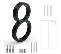 HASWARE Panneau De NuméRo De Maison Flottant: 5 Pouce (12cm) Signalisation De Porte Moderne - Frappant Pour Les Chiffres D'Adresse De Rue (8, Noir)
