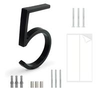 HASWARE Panneau De NuméRo De Maison Flottant: 5 Pouce (12cm) Signalisation De Porte Moderne - Frappant Pour Les Chiffres D'Adresse De Rue (5, Noir)