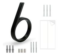 HASWARE Panneau De NuméRo De Maison Flottant: 5 Pouce (12cm) Signalisation De Porte Moderne - Frappant Pour Les Chiffres D'Adresse De Rue (6, Noir)