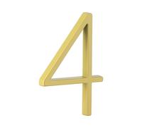 HASWARE Panneau De NuméRo De Maison Flottant: 5 Pouce (12cm) Signalisation De Porte Moderne - Frappant Pour Les Chiffres D'Adresse De Rue (4, Doré)