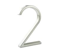 HASWARE Panneau De NuméRo De Maison Flottant: 5 Pouce (12cm) Signalisation De Porte Moderne - Frappant Pour Les Chiffres D'Adresse De Rue (2, Argent)