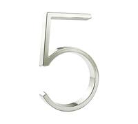 HASWARE Panneau De NuméRo De Maison Flottant: 5 Pouce (12cm) Signalisation De Porte Moderne - Frappant Pour Les Chiffres D'Adresse De Rue (5, Argent)