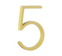 HASWARE Panneau De NuméRo De Maison Flottant: 5 Pouce (12cm) Signalisation De Porte Moderne - Frappant Pour Les Chiffres D'Adresse De Rue (5, Doré)