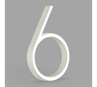 HASWARE Panneau De NuméRo De Maison Flottant: 5 Pouce (12cm) Signalisation De Porte Moderne - Frappant Pour Les Chiffres D'Adresse De Rue (6, Blanc)