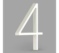 HASWARE Panneau De NuméRo De Maison Flottant: 5 Pouce (12cm) Signalisation De Porte Moderne - Frappant Pour Les Chiffres D'Adresse De Rue (4, Blanc)