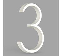 HASWARE Panneau De NuméRo De Maison Flottant: 5 Pouce (12cm) Signalisation De Porte Moderne - Frappant Pour Les Chiffres D'Adresse De Rue (3, Blanc)