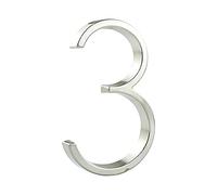 HASWARE Panneau De NuméRo De Maison Flottant: 5 Pouce (12cm) Signalisation De Porte Moderne - Frappant Pour Les Chiffres D'Adresse De Rue (3, Argent)