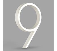 HASWARE Panneau De NuméRo De Maison Flottant: 5 Pouce (12cm) Signalisation De Porte Moderne - Frappant Pour Les Chiffres D'Adresse De Rue (9, Blanc)