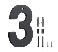 HASWARE Panneau Numéro de Maison Flottant pour la Maison - 5 Pouces Moderne, Nombreux, Installation DIY Facile pour Poteau et Rue (Noir, 3)