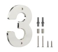 HASWARE Panneau Numéro de Maison Flottant pour la Maison - 5 Pouces Moderne, Nombreux, Installation DIY Facile pour Poteau et Rue (Argent, 3)