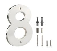 HASWARE Panneau Numéro de Maison Flottant pour la Maison - 5 Pouces Moderne, Nombreux, Installation DIY Facile pour Poteau et Rue (Argent, 8)