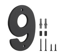 HASWARE Panneau Numéro de Maison Flottant pour la Maison - 5 Pouces Moderne, Nombreux, Installation DIY Facile pour Poteau et Rue (Noir, 9)