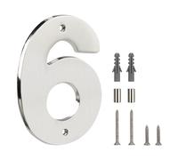 HASWARE Panneau Numéro de Maison Flottant pour la Maison - 5 Pouces Moderne, Nombreux, Installation DIY Facile pour Poteau et Rue (Argent, 6)