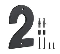 HASWARE Panneau Numéro de Maison Flottant pour la Maison - 5 Pouces Moderne, Nombreux, Installation DIY Facile pour Poteau et Rue (Noir, 2)