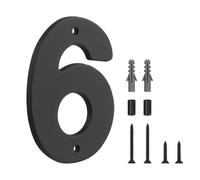 HASWARE Panneau Numéro de Maison Flottant pour la Maison - 5 Pouces Moderne, Nombreux, Installation DIY Facile pour Poteau et Rue (Noir, 6)