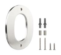 HASWARE Panneau Numéro de Maison Flottant pour la Maison - 5 Pouces Moderne, Nombreux, Installation DIY Facile pour Poteau et Rue (Argent, 0)