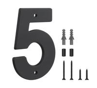 HASWARE Panneau Numéro de Maison Flottant pour la Maison - 5 Pouces Moderne, Nombreux, Installation DIY Facile pour Poteau et Rue (Noir, 5)