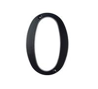 HASWARE Plaque de numéro de maison 4 pouces (10 cm) Numéros de porte modernes Plaque de signalisation Numéros d'adresse de la maison en alliage de zinc (0, Noir)