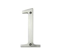 HASWARE Plaque de numéro de maison 4 pouces (10 cm) Numéros de porte modernes Plaque de signalisation Numéros d'adresse de la maison en alliage de zinc (1, Argenté)