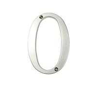 HASWARE Plaque de numéro de maison 4 pouces (10 cm) Numéros de porte modernes Plaque de signalisation Numéros d'adresse de la maison en alliage de zinc (0, Argenté)