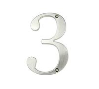 HASWARE Plaque de numéro de maison 4 pouces (10 cm) Numéros de porte modernes Plaque de signalisation Numéros d'adresse de la maison en alliage de zinc (3, Argenté)