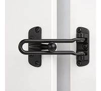 HASWARE Serrure de porte de sécurité pour la maison, barre pivotante, loquet de protection antivol pour porte avant et intérieure (Noir)