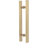 HASYUE Ensemble de poignées de Porte/Grange en Forme de H, 50/60/80/100/120 cm, poignée de Porte Extra Longue en Acier Inoxydable doré, poignée de Porte de Grange pour Porte en Bois/Verre