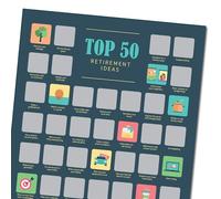 Hat Acrobat Poster de liste de seaux à gratter - 50 idées originales d'activités pour les loisirs à la retraite et les choses amusantes à faire à la retraite - Bannière sans cadre de 29 x 41,5 cm