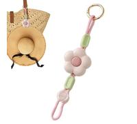 Hat Clip Holder, Travel Hat Carrier, Adjustable Anti Loss Strap, Flower Shape Portable Design, Secure Grip Sturdy Clip for Luggage Backpack Handbag Tote Airport Beach Vacation Cruise Use
