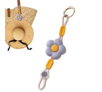 Hat Clip Holder, Travel Hat Carrier, Adjustable Anti Loss Strap, Flower Shape Portable Design, Secure Grip Sturdy Clip for Luggage Backpack Handbag Tote Airport Beach Vacation Cruise Use