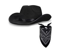 Hat De Cowboy Vintage Cosplay Cowboy Chapeaux Et Visage De Visage Set The West Type Top Bonnet Women's 's The Hats for Adult Outdoor The with Anti-Slip Corde The for Large
