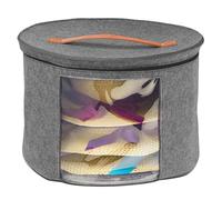 Hat Organizer Box - Zippered Felt Round Hat Box | Storage Bin With Handle Portable Hats Container For Scarves Towels Sheets Gloves Underwear Blankets | Hats Storage - Home Closet Travel