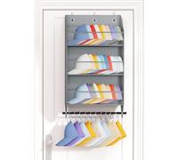 Hat Organizing Rack Over Door | Baseball Cap Storage Hanger | Multi Slot Hats Display Organizer | Wall Mounted Over the Door Rack for Bedroom Bathroom Closet Nursery Dorm Dormitory Entryway Apartment