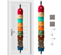 Hat Rack for Baseball Caps Hat Organizer Holder for Over The Door &Wall, 20 Clips Holds Up to 20-40 Caps, Hat Storage for Closet, Baseball Cap Rack for Wall Hanger, for Winter Beanie & Accessories