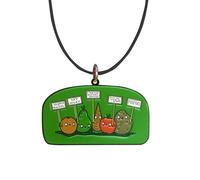 Hat Shark Randy Otter Protest Vegans Funny Vegetables w/Protest Signs Against Vegans - Pendentif en métal émaillé de 49,5 cm - Collier en acier inoxydable, métal, Acier inoxydable, métal