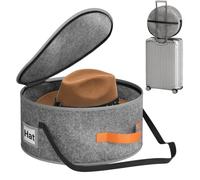 Hat Storage Box - Foldable, 42cm | Zipper, Travel, Carry Handle, Organizer