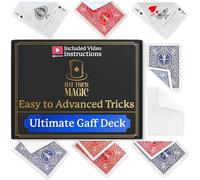 Hat Trick Magic Bicycle Rider Back Gaff Deck de cartes à jouer (Ultimate Mixed Gaff Deck)