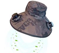 Hat with Fans Solar Power - USB Wide Brim Cooling Hat Portable Solar Fan, Lightweight Sun Protection, Outdoor Activity Gear | Ventilated Hats for Work Golf Travel Boating Sports