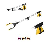 HATAF® Ramasse-litière pliable de 81,3 cm pour adultes, ramasse-litière pour personnes handicapées, tête rotative à 360 degrés pour enfants (61 cm, jaune)