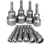 HATANSE 10 Pièces Douille Visseuse Magnétique 6-19 mm Douille Visseuse a Choc Embout Hexagonal pour Tournevis à Écrou de pour Perceuse à Main (10 Pièces Magnétique)