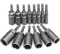 HATANSE 14 Pièces Douille Visseuse a Choc 6-19mm Douille Hexagonale Profondeur D'usinage 34mm Adaptateur Embout 1/4'' pour Visseus Électrique Tournevis Manchon Clé