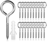 HATANSE 20 Pièces Œillets de Vis en Acier Inoxydable M5 x 65 mm Piton à Visser Lourde Vis à Œillet Crochet à Visser Argenté