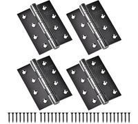 HATANSE Charnière de Porte Noire, 4 Pièces 10x7.5cm Grande Charnières De Porte Robuste Inox Épaisseur Paumelle pour Portes massives intérieur