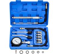 HATANSE Kit de 11 Testeur de Compression de Cylindre avec 5 Adaptateurs | Compressiomètre pour Moteurs à Essence avec 5 Adaptateurs M10 M12 M14 M16 M18, 0-20 bar & 0-300 psi