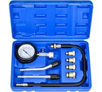HATANSE Testeur de Compression de Cylindre, Compressiomètre pour Moteurs à Essence, 0-20 bar & 0-300 psi avec Testeur de Bougie d'allumage et 4 Adaptateurs M10 M12 M14 M18 (Bleu)