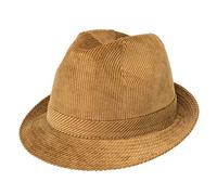 HatBee - Chapeau en velours côtelé solide Hausmeister Krause Trilby - Chapeau en tissu côtelé dans les couleurs : beige, marron, gris, vert. - Beige - 57