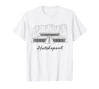 Hatchepsout Égypte Pharaon Thèbes Archéologie T-Shirt Graphique avec Valeur, Homme, Blanc, XL