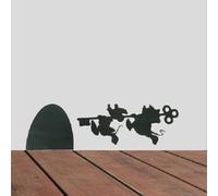 Hatcherabilia Autocollant pour plinthe avec trou de souris - Autocollants pour chats - Décoration d'intérieur - Art mural - Autocollant mural (souris avec clés)